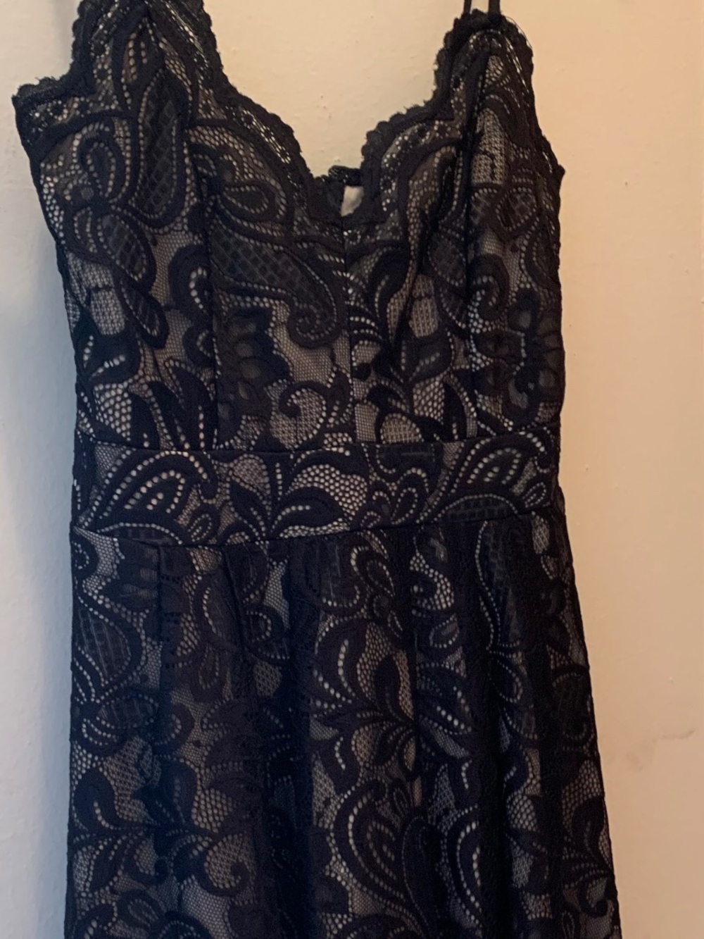Black lace skater dress